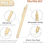 Shuttle Art Retractable Mild Gel Ink Pens, 22 Pack Black Ink Pens, Cute Pens 0.5mm Fine Point Soft Barrel for Writing Journaling Taking Notes School Office Home