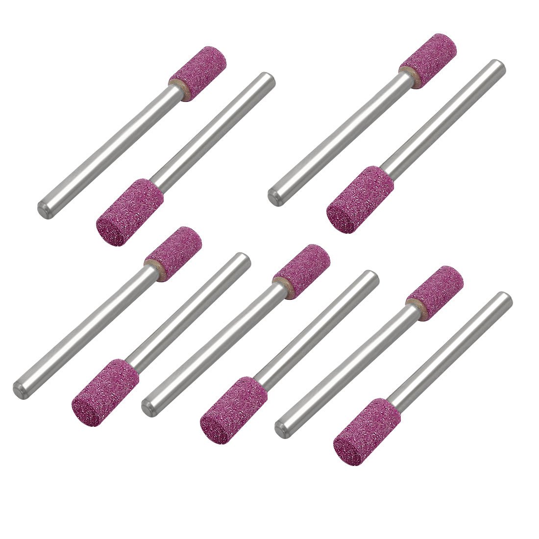 Lot 12 Meules Pointe 16x30mm Sur Tige 6mm - Corindon Rose Pour Outils Rotatifs