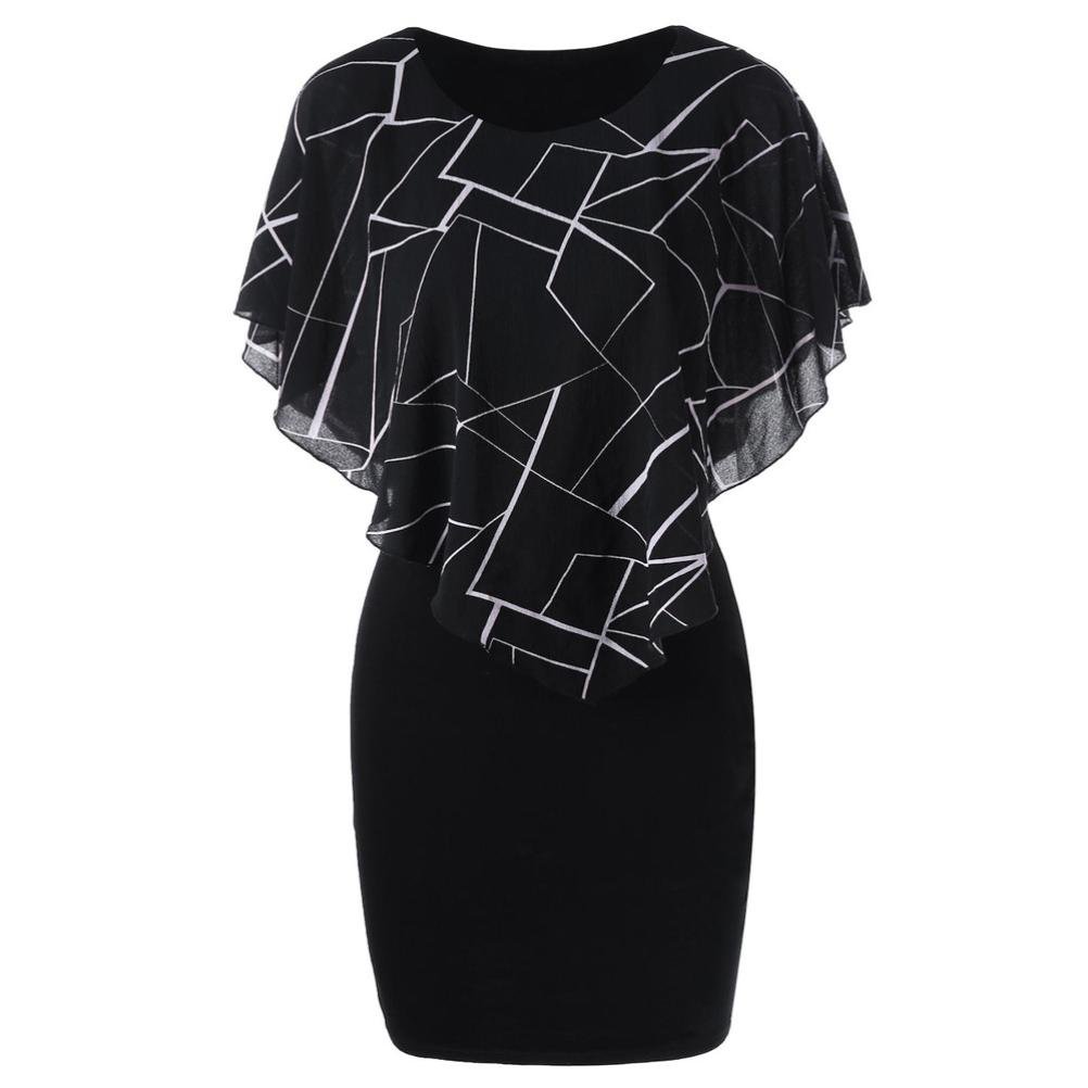 Take a Look! Beautyfine Fashion Womens Plus Size Rose Print Ruffles Mini Dress