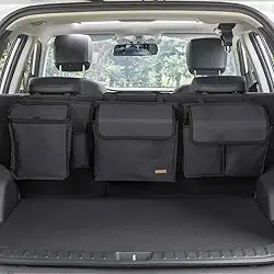 Organizador de porta-malas e banco traseiro de luxo para SUVs e RVs de tamanho médio ou grande, módulos de armazenamento destacáveis com cooler embutido, patente pendente