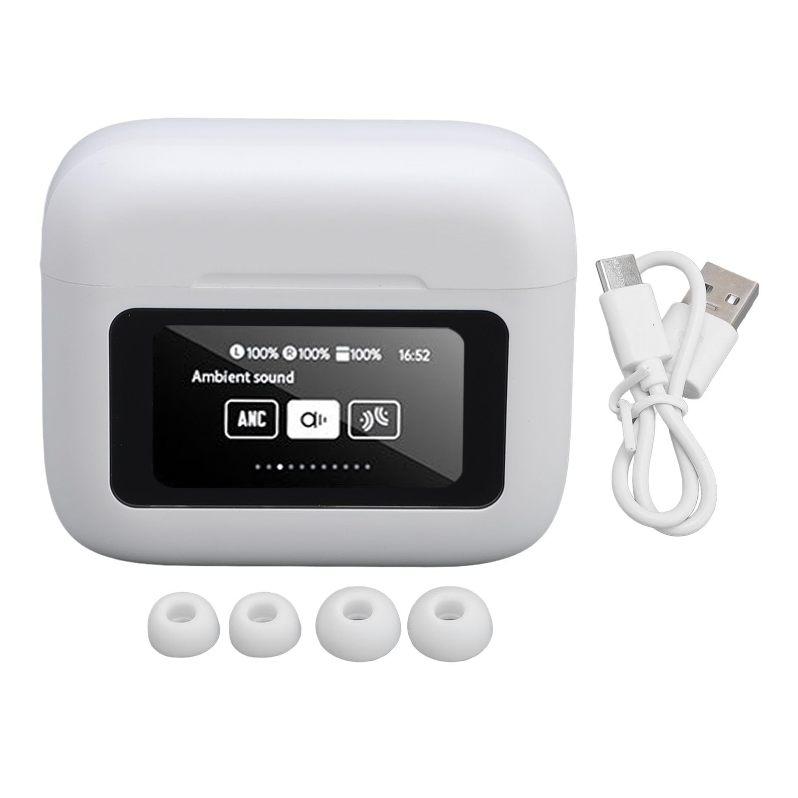 Auricolari Traduttore Bidirezionale 144 Lingue |Traduzione Wireless Bluetooth 5.4 con APP Touch Control per l'apprendimento di Viaggi d'affari Bianco (WHITE)