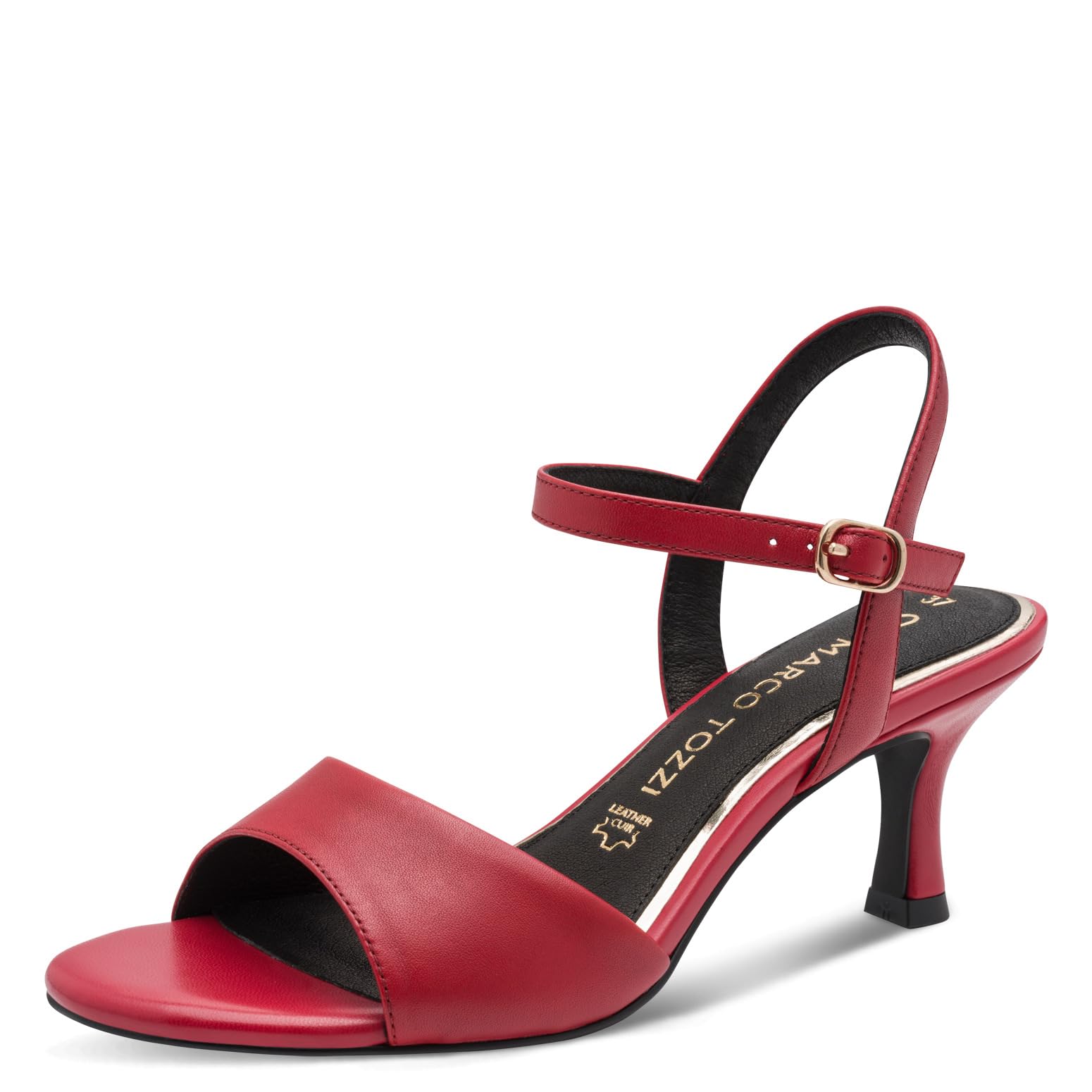 MARCO TOZZI Women's Sandal soft Feel Me Footbed Leather soft Lining Chic, red (RED), 5.5 UK