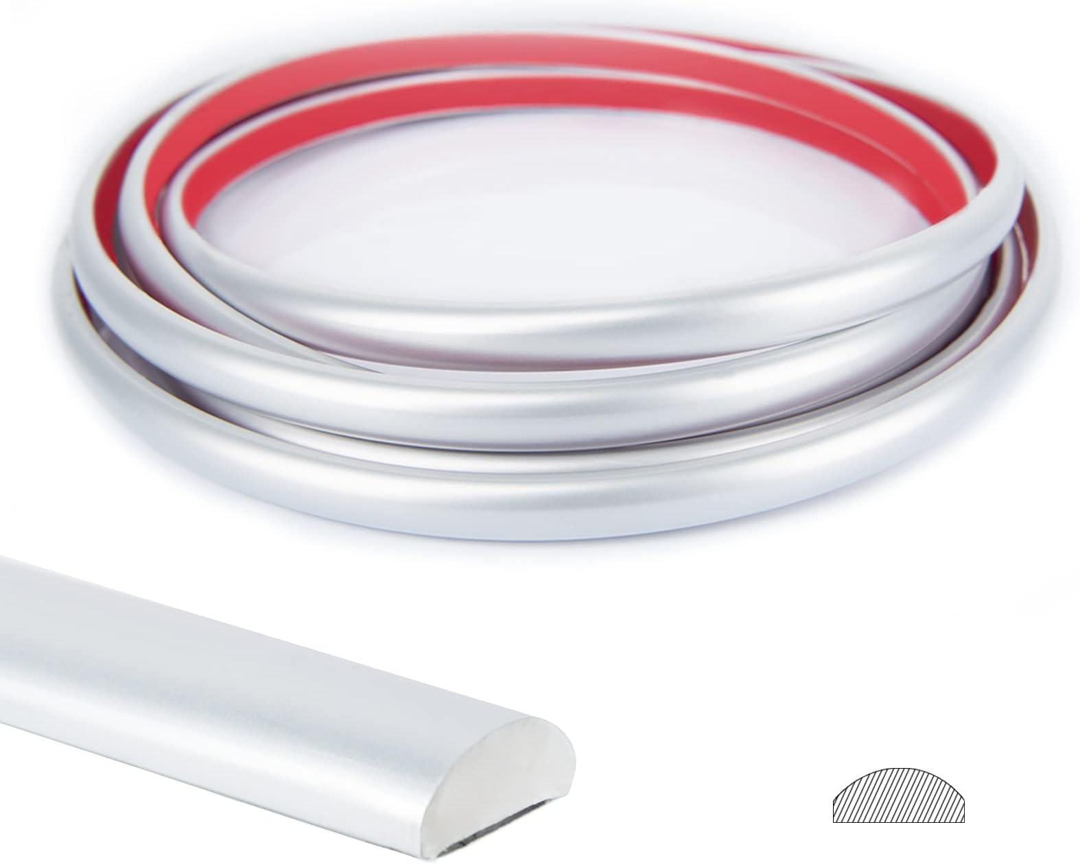 10 Ft Peel and Stick Trim for Backsplash Tile Edge, Self-Adhesive Liner for Corner Decor in Silver