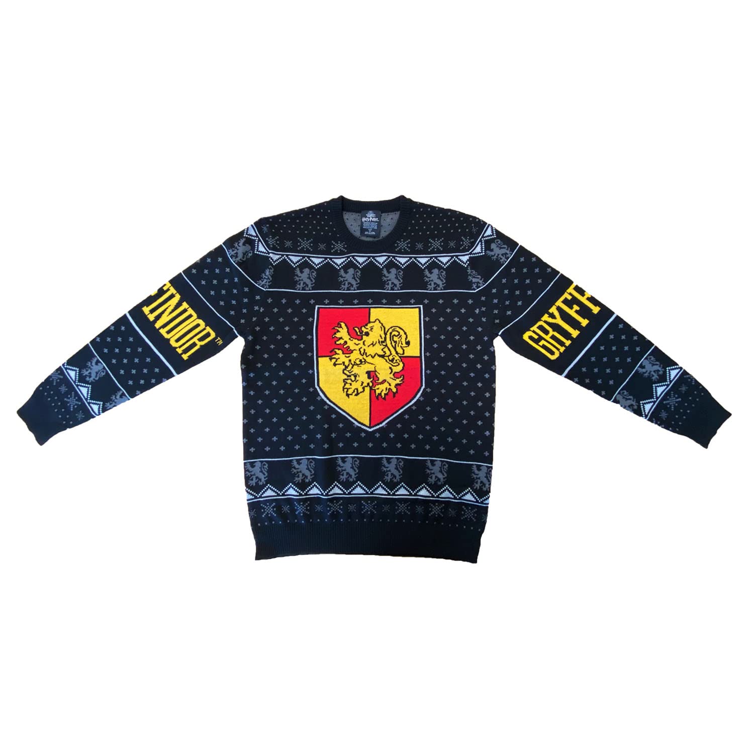 Harry Potter Men's House Crests Ugly Christmas Sweater - Gryffindor, Slytherin, Ravenclaw, Hufflepuff Available