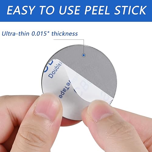 Miniatura 5 de Imanes de teléfono para la parte posterior del teléfono, placas de metal universales, 2 rectangulares y 2 redondos con adhesivo, imanes de teléfono