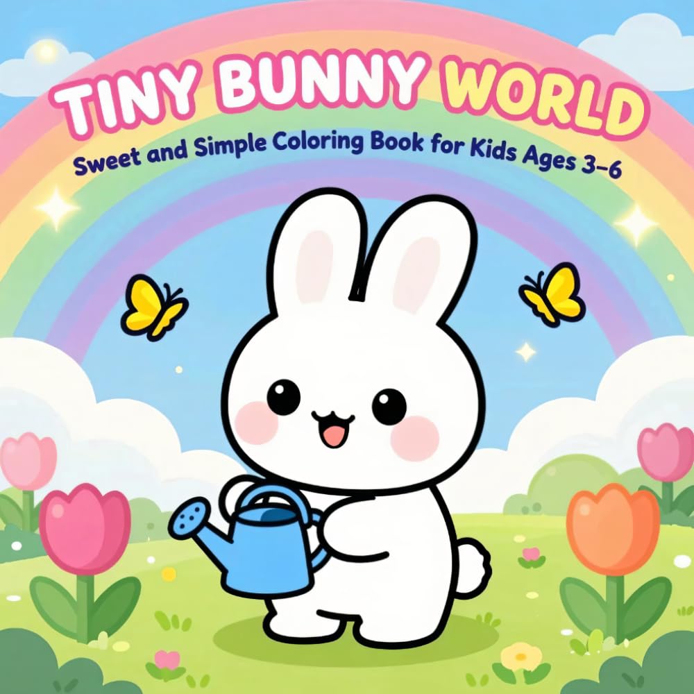 Tiny Bunny World: Sweet and Simple Coloring Book for Kids Ages 3–6: Fun, Easy, and Cute Bunny Coloring Pages for Little Learners