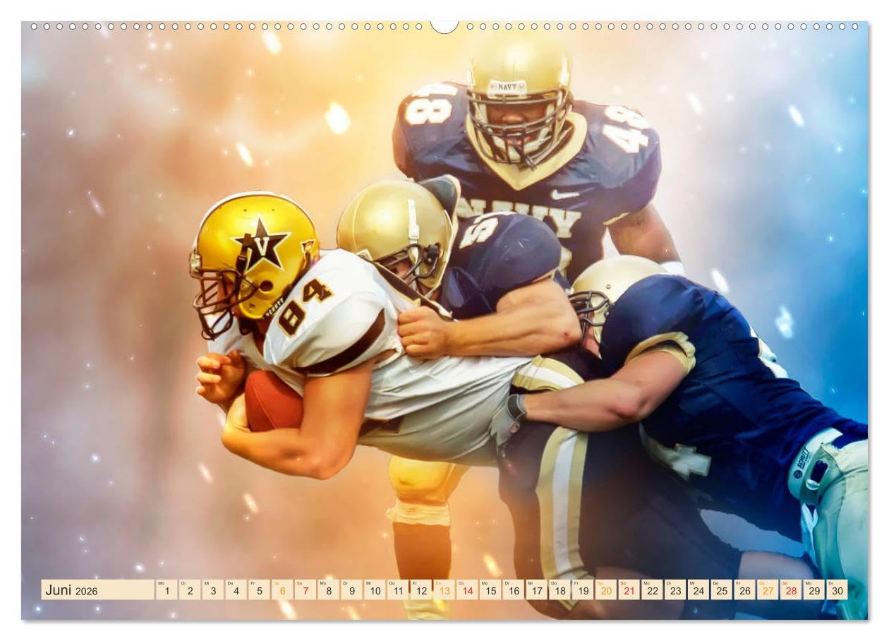 American Football - Fight (hochwertiger Premium Wandkalender 2026 DIN A2 quer), Kunstdruck in Hochglanz: American Football, Teamsport der ... in Wasserfarben-Technik. (CALVENDO Sport)