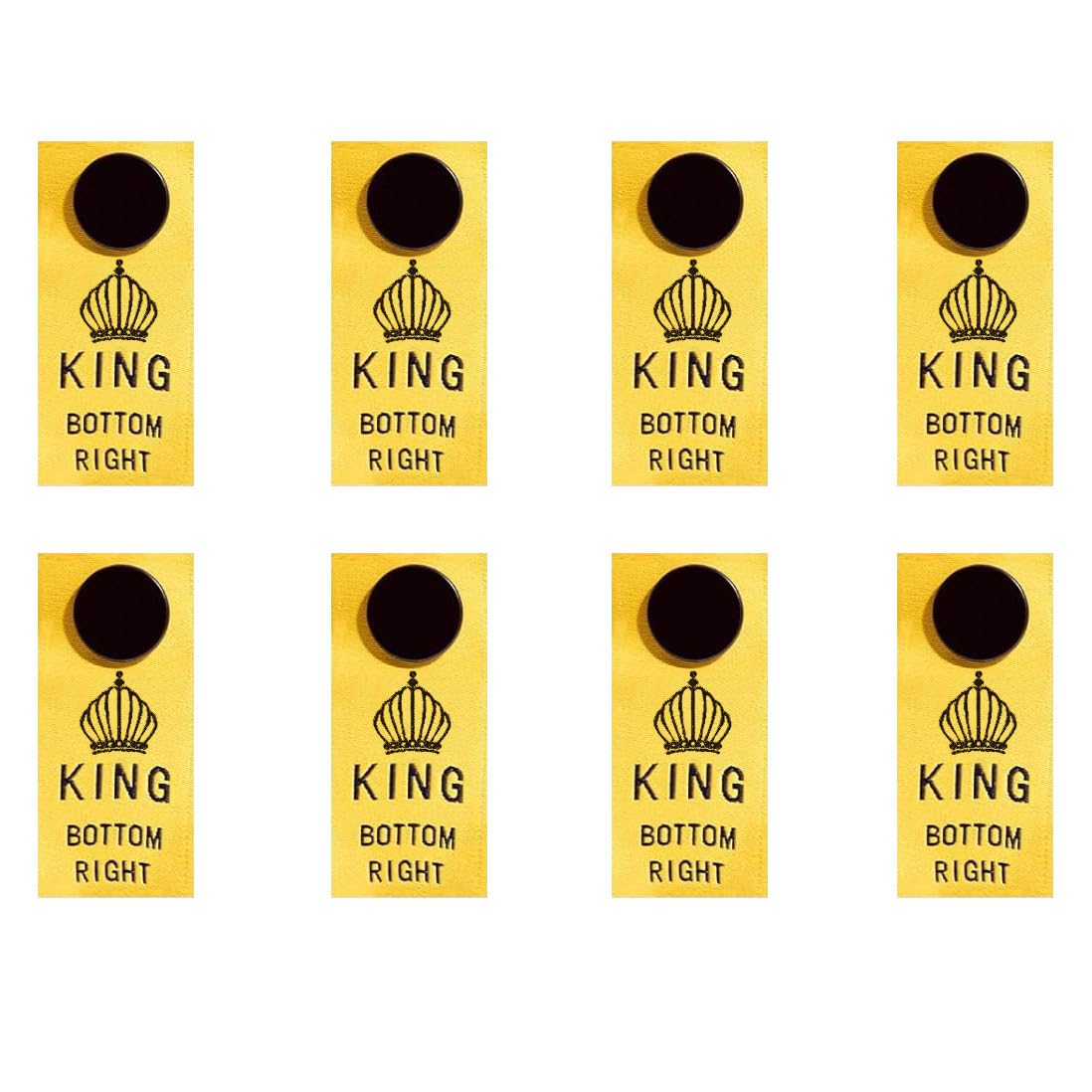 HYLZLLQ 8-Pack Bed Sheet Organizer Labels – Color-Coded Snap-On Tags for King Sheets – Easy Size Identification & Bed-Making Direction – Machine Washable & Reusable