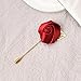 Flower Brooch Pins for Women Fashion Burgundy Rose Lapel Pin for Men Suits Red Rose Boutonniere with Pins for Clothes Brooches for Women Wedding Boutonnieres for Homecoming Lapel Flowers for Men Suits