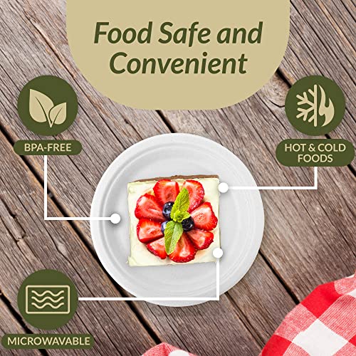 Image of Reli. Compostable Paper Plates 7 inch (250 Pack Bulk) | White Disposable Plates | Heavy Duty Paper Eco Friendly | Made of Sugarcane Fibers /Bagasse - Biodegradable /Compostable | Small