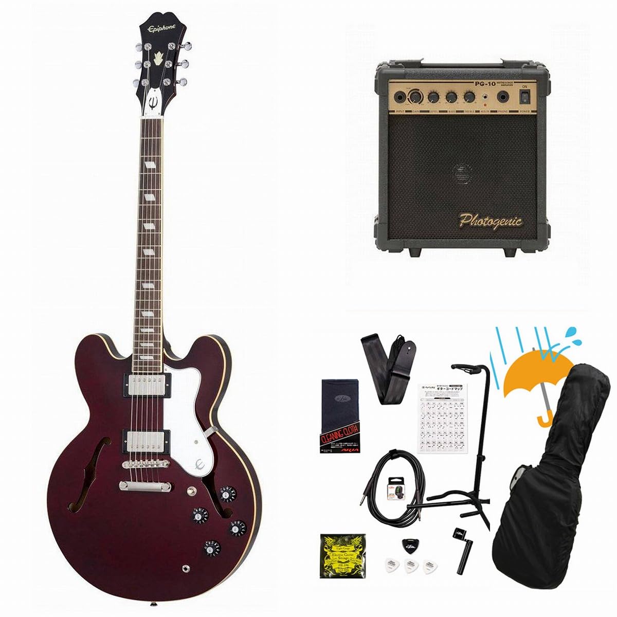 【特別セール】Epiphone Noel Gallagher Riviera Epiphone Noel Gallagher Riviera, Dark Wine Red – A Strings