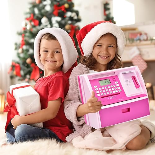 Miniatura 7 de ATMBnk Alcancía electrónica para niñas y niños, cuenta, aprende y logra objetivos financieros con esta bonita y segura alcancía de juguetes para