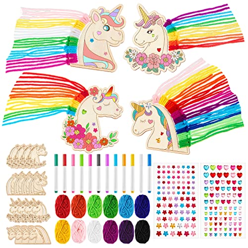 Harrycle 16 Set Holz Einhorn Bastelset Kinder Einhorn Kühlschrank Magnete...