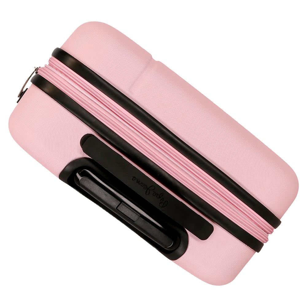 Pepe Jeans Montana Maleta de Cabina Rosa Claro 40x55x20 cm Rígida ABS Cierre TSA Integrado 37L 2,6kg 4 Ruedas Dobles Equipaje de Mano by Joumma Bags