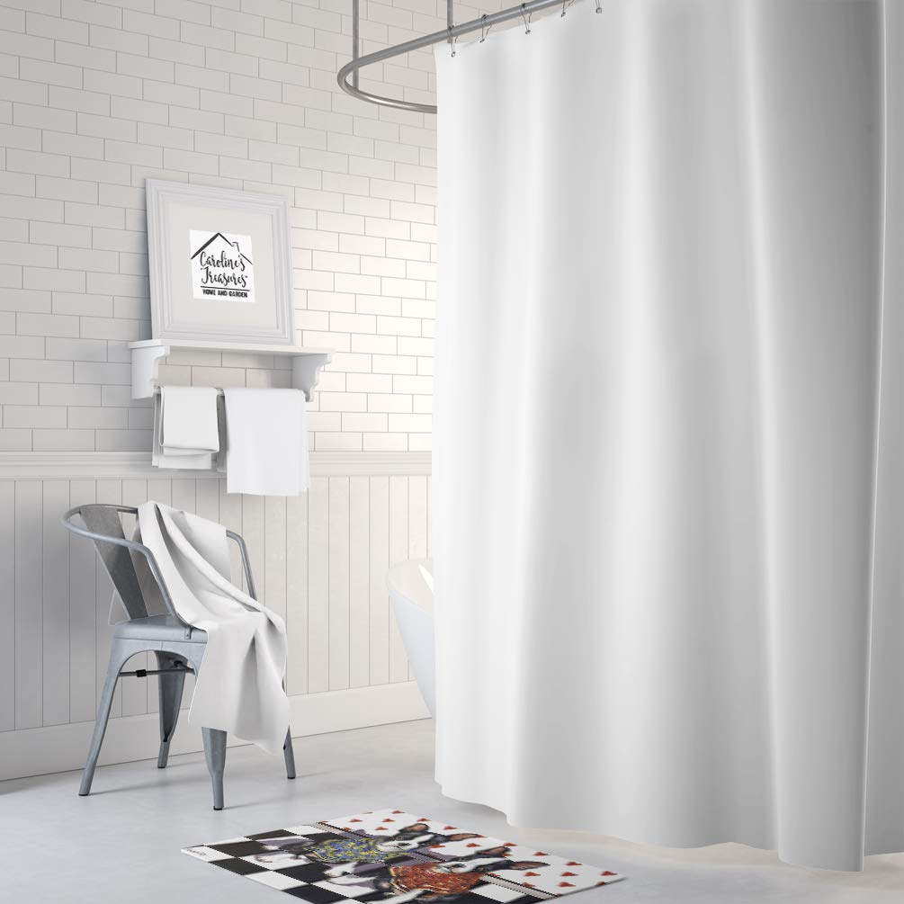 Caroline's Treasures PPP3249RUG Boston Terrier Puppy Love Machine Washable Memory Foam Mat, Bathroom Rug, Non-Slip Bath Mat, Durable Thick Washable Rugs for Kitchen, Bathroom Quick Dry, Decorative