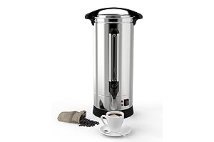 Double Wall Electric Coffee Urn, Large Commercial Coffee Maker for Party Wedding Buffet Catering