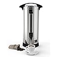 Coffee Urn, Commercial Grade Hot Water Dispenser with Coffee Percolator,65 Cups 10L Stainless Steer Hot Beverage Thermos,Hot Water Urn for Catering,Silver