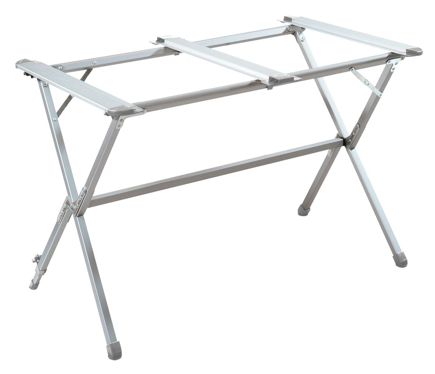 BERGER Campingtisch mit rollbarer Tischplatte - Klapptisch Höhenverstellbar Klappbar | Gartentisch, Esstisch, Balkon, Garten, Terrasse (Aluminium)