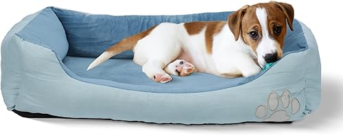Kphico Camas para perros medianos, cama rectangular lavable de 25 pulgadas para mascotas, cómoda y relajante, cálida cama cuadrada para perros