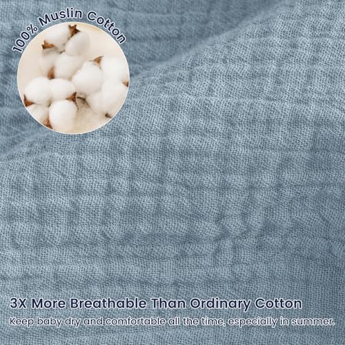 Image of PHF Soft Muslin Cotton Baby Sleep Sack 0-6 Months, 2 Pack 100% Cotton Sleeping Sack for Summer, 0.5 TOG Baby Wearable Blankets with 2-Way Zipper, Sleep Sacks for Girls Newborn, Mermaid