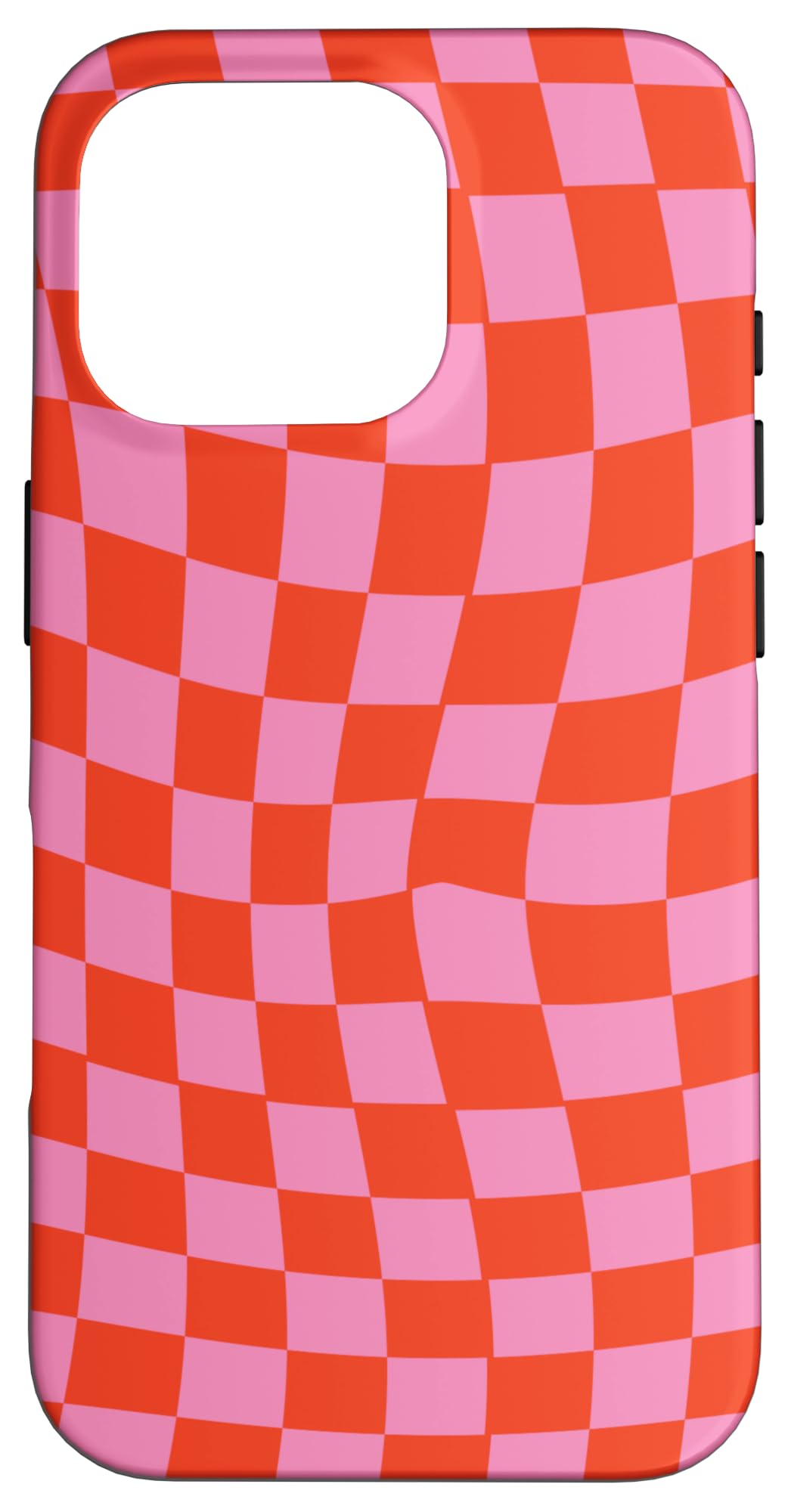 Classic Checkered Checker Checkerboard Wavy Pink Red Case for iPhone 16 Pro