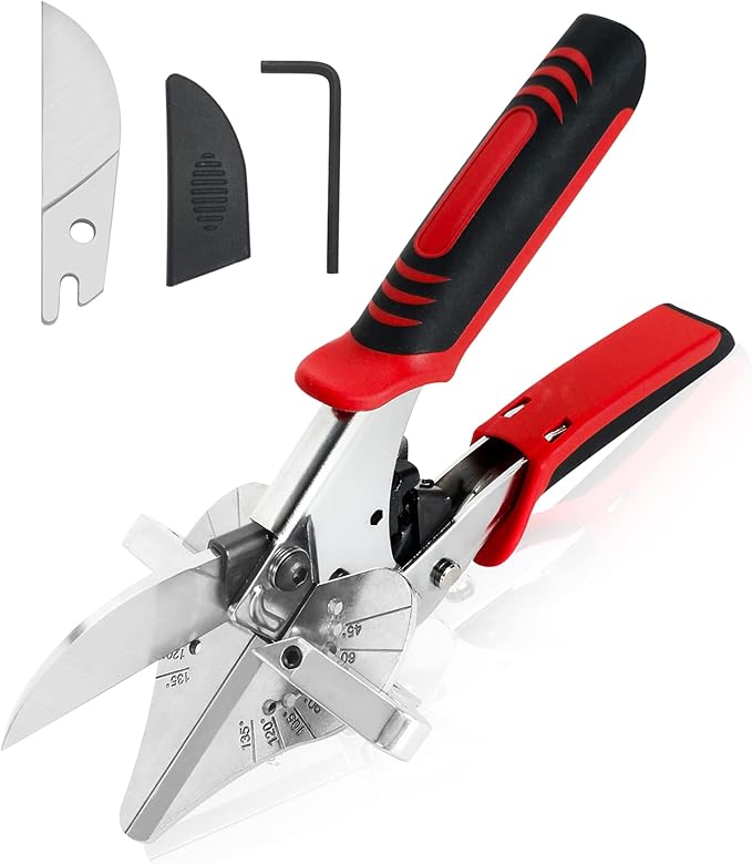 GARTOL Ratchet Miter Shears for Angular Cutting Molding Crafting, Shoe Molding & Quarter Round