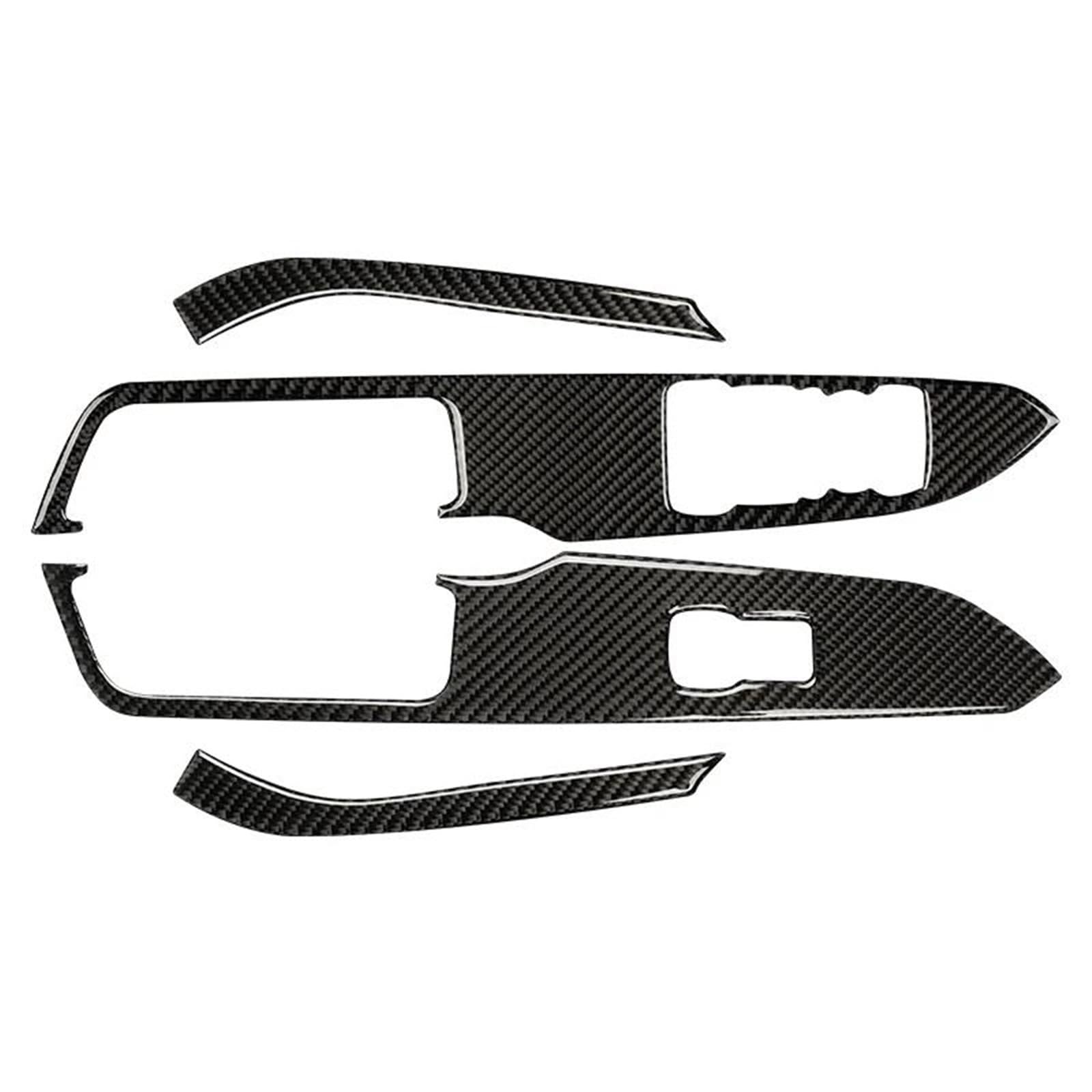 Car Interior Mouldings for Ford for Mustang GT 2015-2021 Car Windows Lifting Switch Control Panel Decoration Cover Trim Sticker(Black(LHD))
