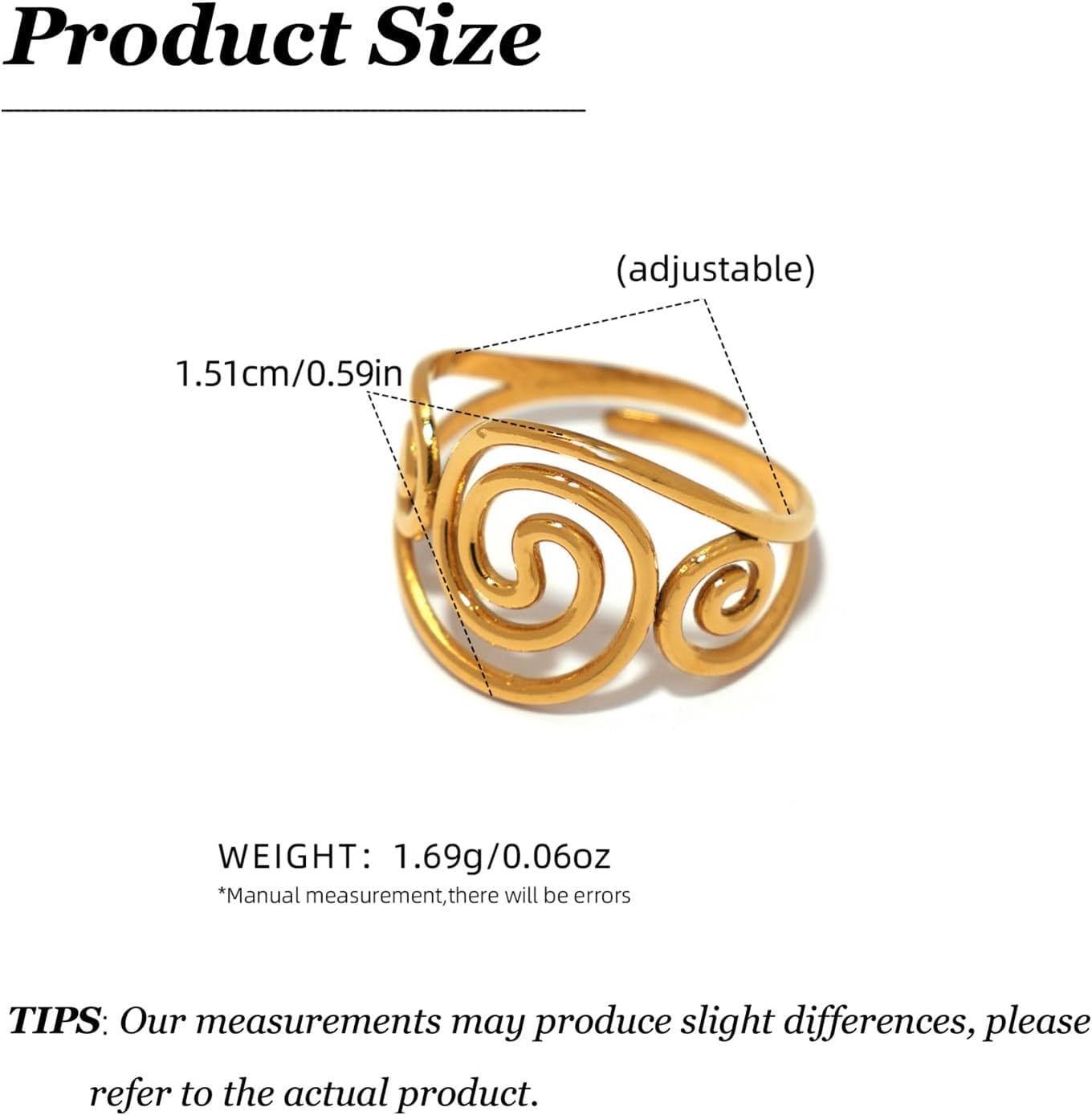 boho Statement Ring Stainless Steel Adjustable Gold Jewelry Rings Summer Accessories Anniversary Birthday Gifts for Women - Image 6