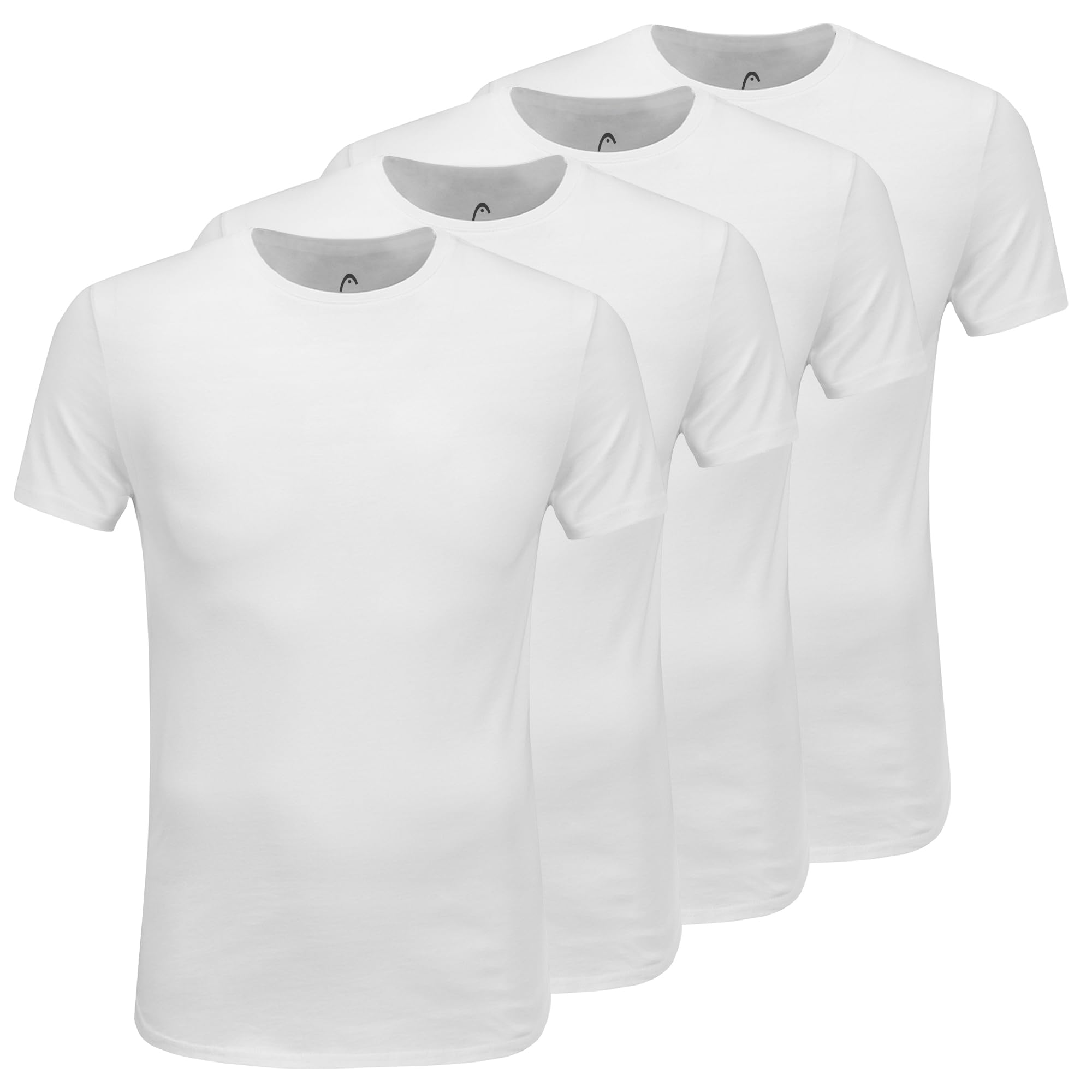 HEAD4-Pack Men's Essential Crew-Neck Undershirts – Breathable, Tagless, Cotton Mens T Shirt