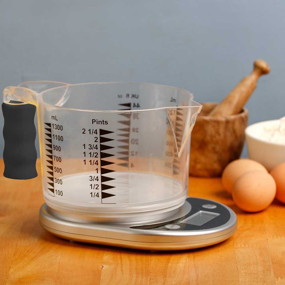 NRS Healthcare Talking Kitchen Scale with Easy to See Measuring Jug (Eligible for VAT Relief in The UK)