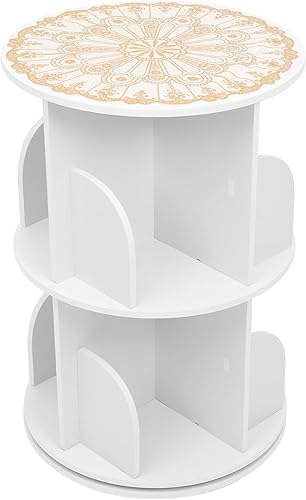 Miniatura 9 de Estantería giratoria de 360, organizador de pie, estante de almacenamiento para sala de estar, sala de estudio, dormitorio, oficina en casa (2