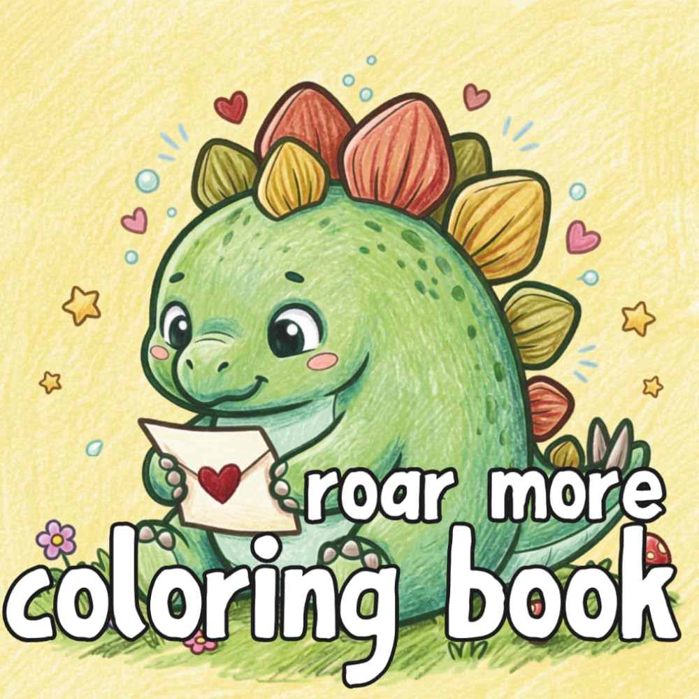 Roar & More: A Cute Dinosaur Coloring Book for All Ages