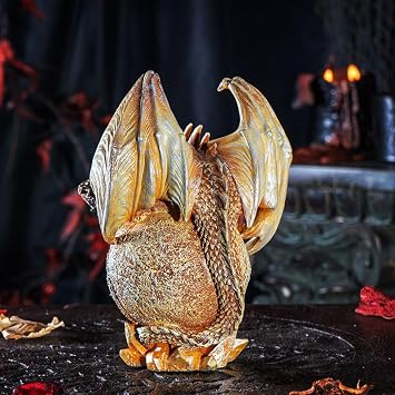 Pacific Giftware Golden Bronze Venus Dragon on Celestial Globe Detailed Resin Figurine for Dragon-Themed Home Decor Ideal for Collectors and Unique Gifts 5 Inches