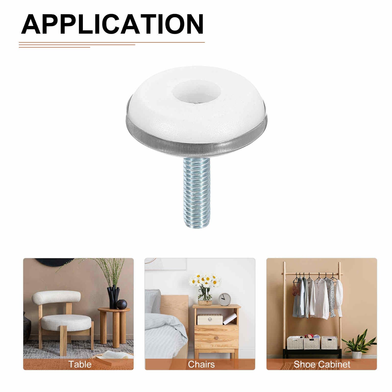 DTGN M6x20x30(DxLxOD) Screw on Furniture Glide Leveling Feet, 12Pack, Good for Furniture - Image 4