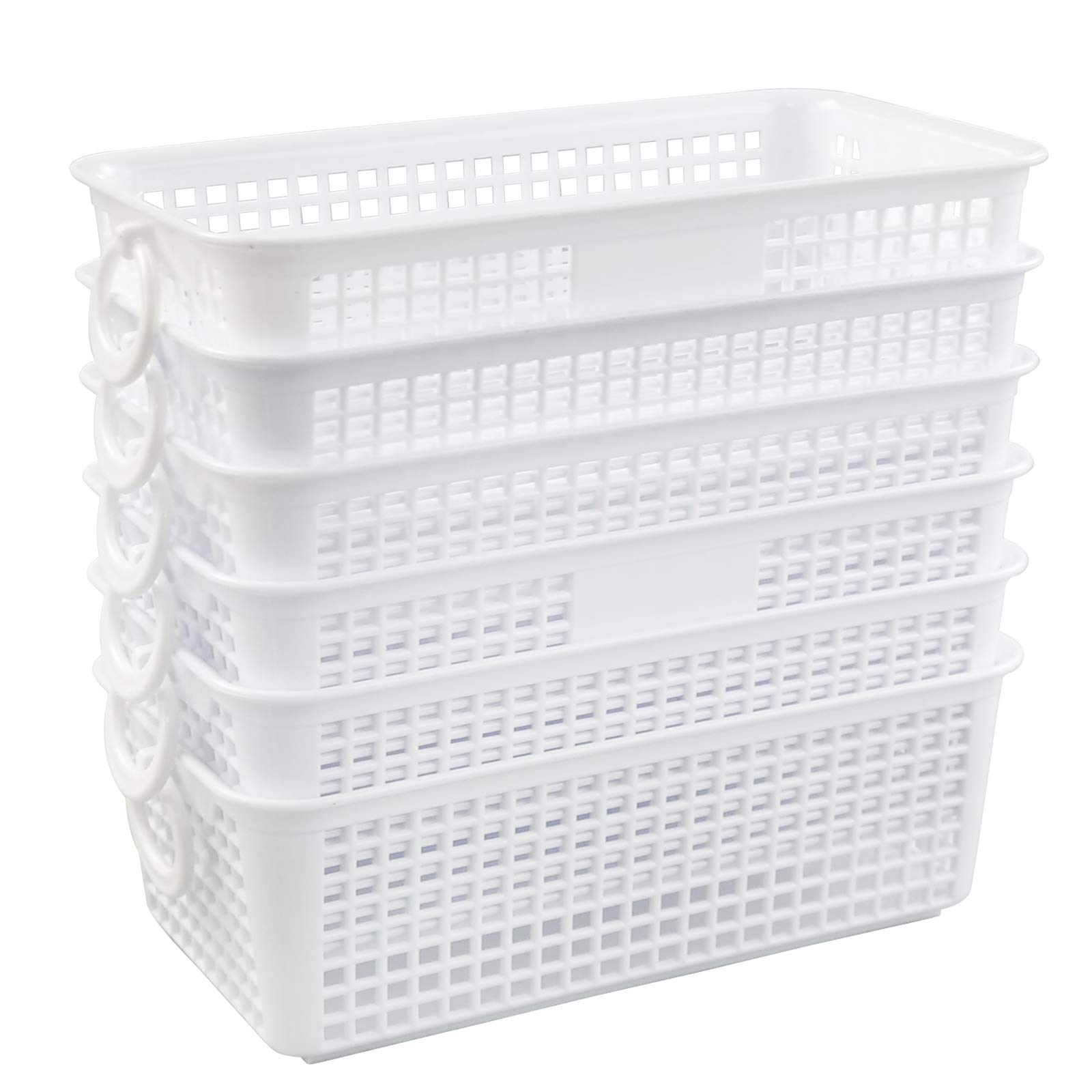 Saedy Stackable Plastic Storage Baskets, Storage Boxes, 4-Pack