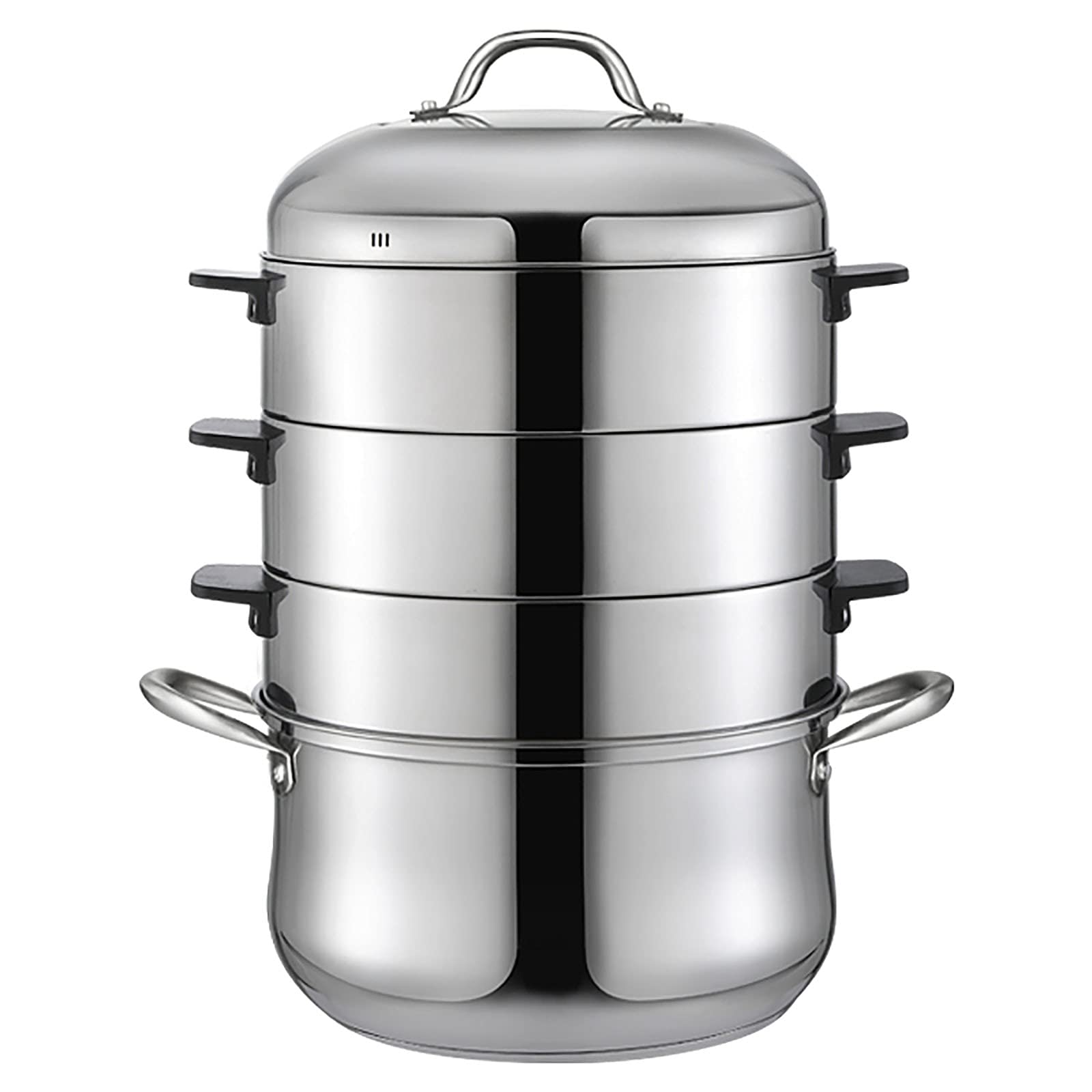 GTHTUHFD Steamer Pot/Soup Pot/304 Food Grade Stainless Steel, Thickened 3-Layer Composite Pot Bottom,Steamed Seafood,Chicken Soup,28Cm,