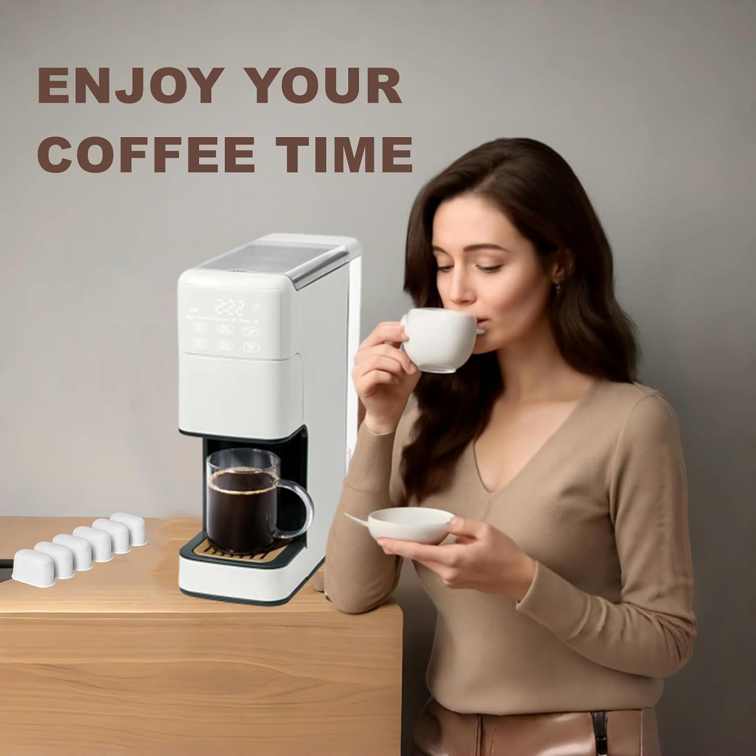 Compatible con filtro para cafetera Drew Barrymore, paquete de 6 filtros de agua de carbón para máquina de café Drew Barrymore. 3
