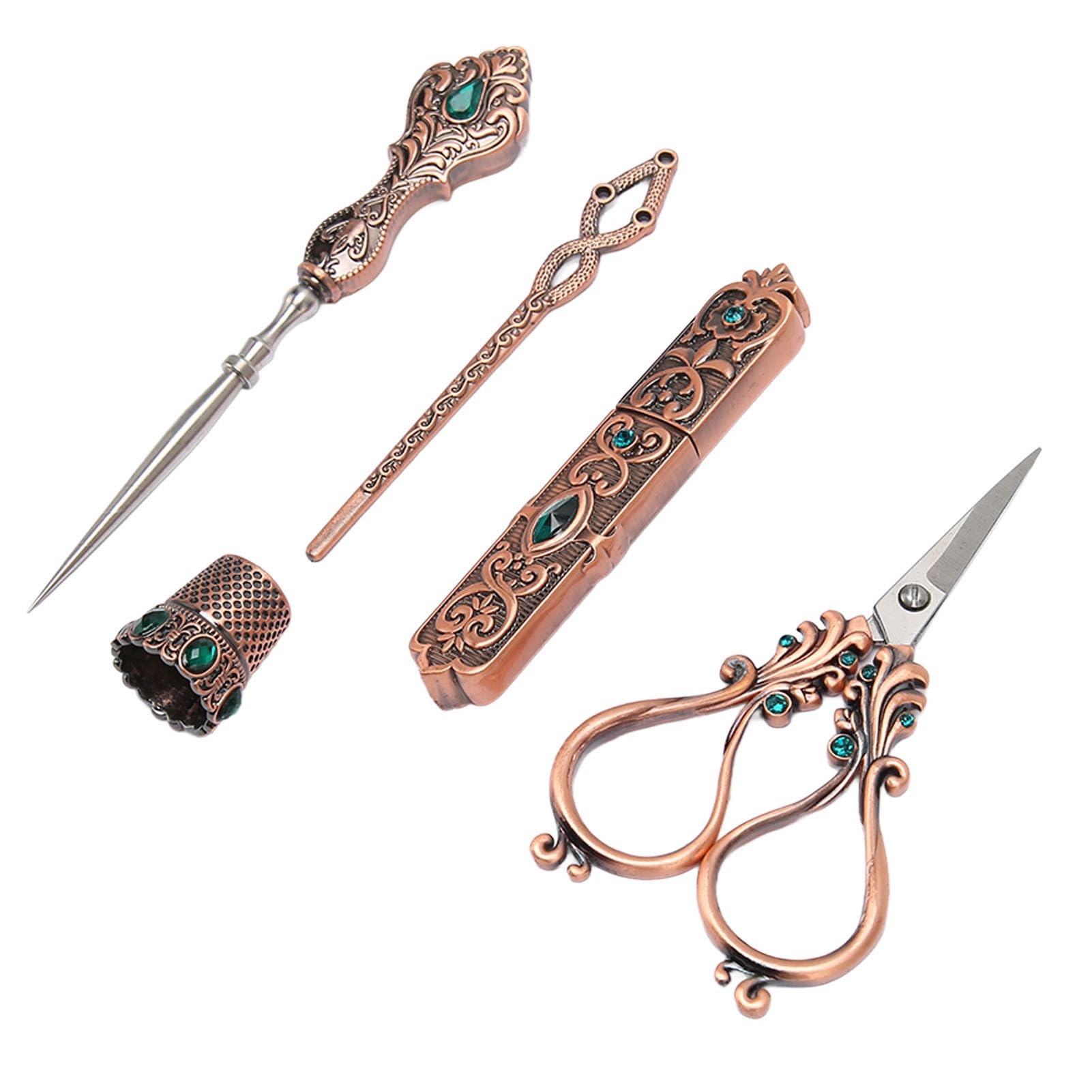 EMUKOEP Ensemble de Ciseaux à Broder Vintage Authentiques en Alliage pour Travaux Manuels et Travaux Manuels