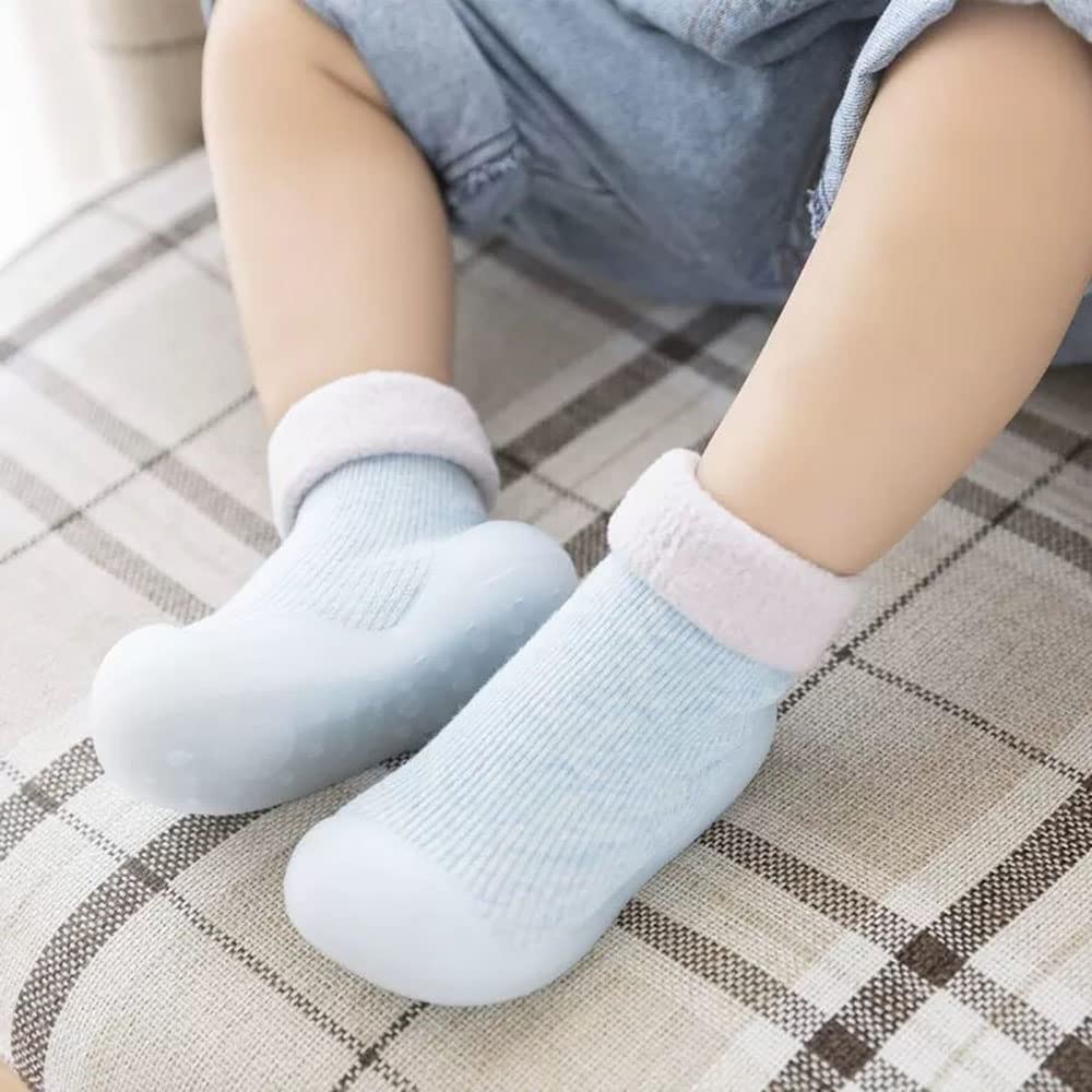 FedMois 2-Pak Buty skarpety antypoślizgowe z gumową podeszwą Kapcie Buty dla niemowląt do nauki chodzenia