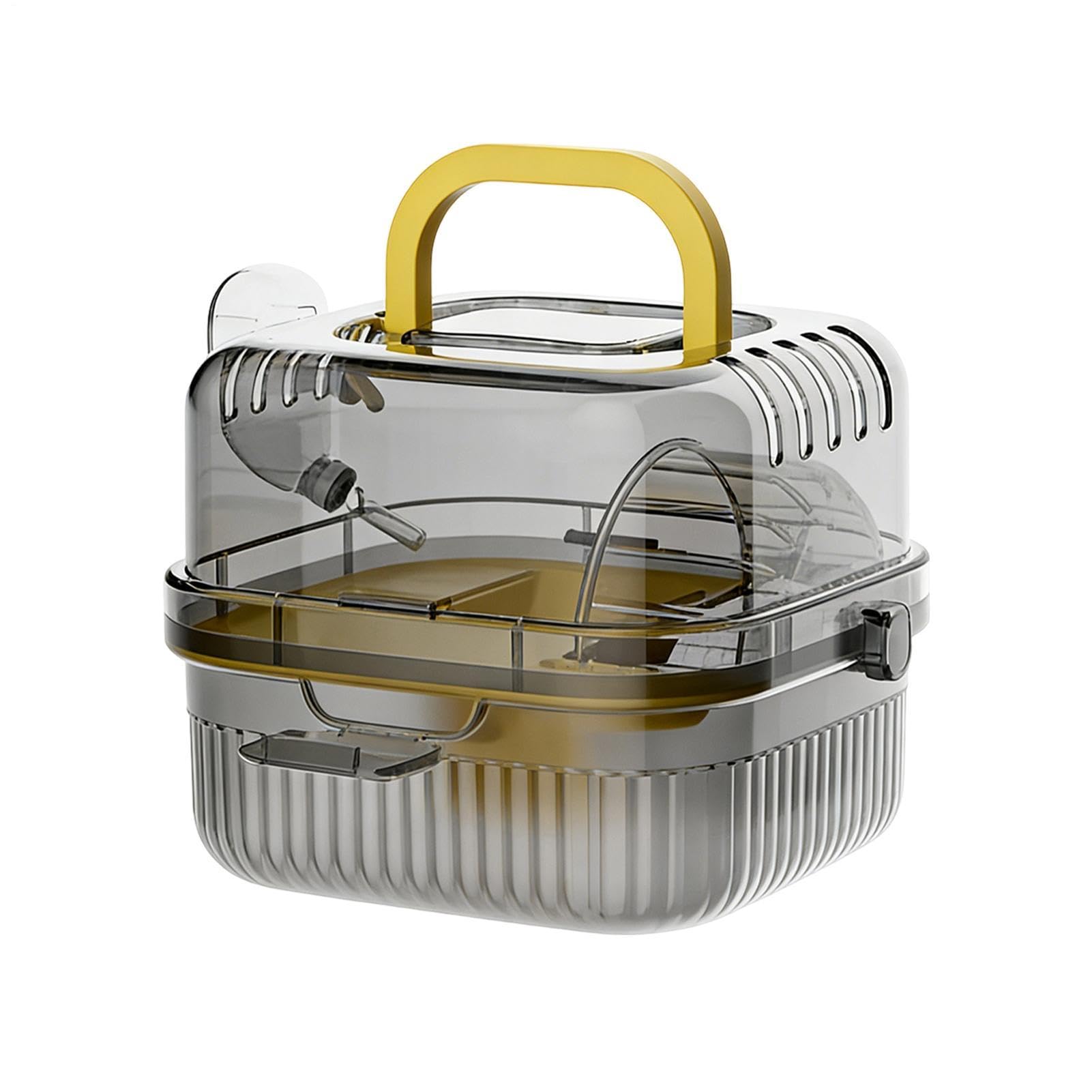 Portable Hamster Cage - Double-Layer Habitat Case,Small Hamster Cage with Handle | for Bunny Mice Guinea Dwarf Chinchilla Outdoor Camping Hiking