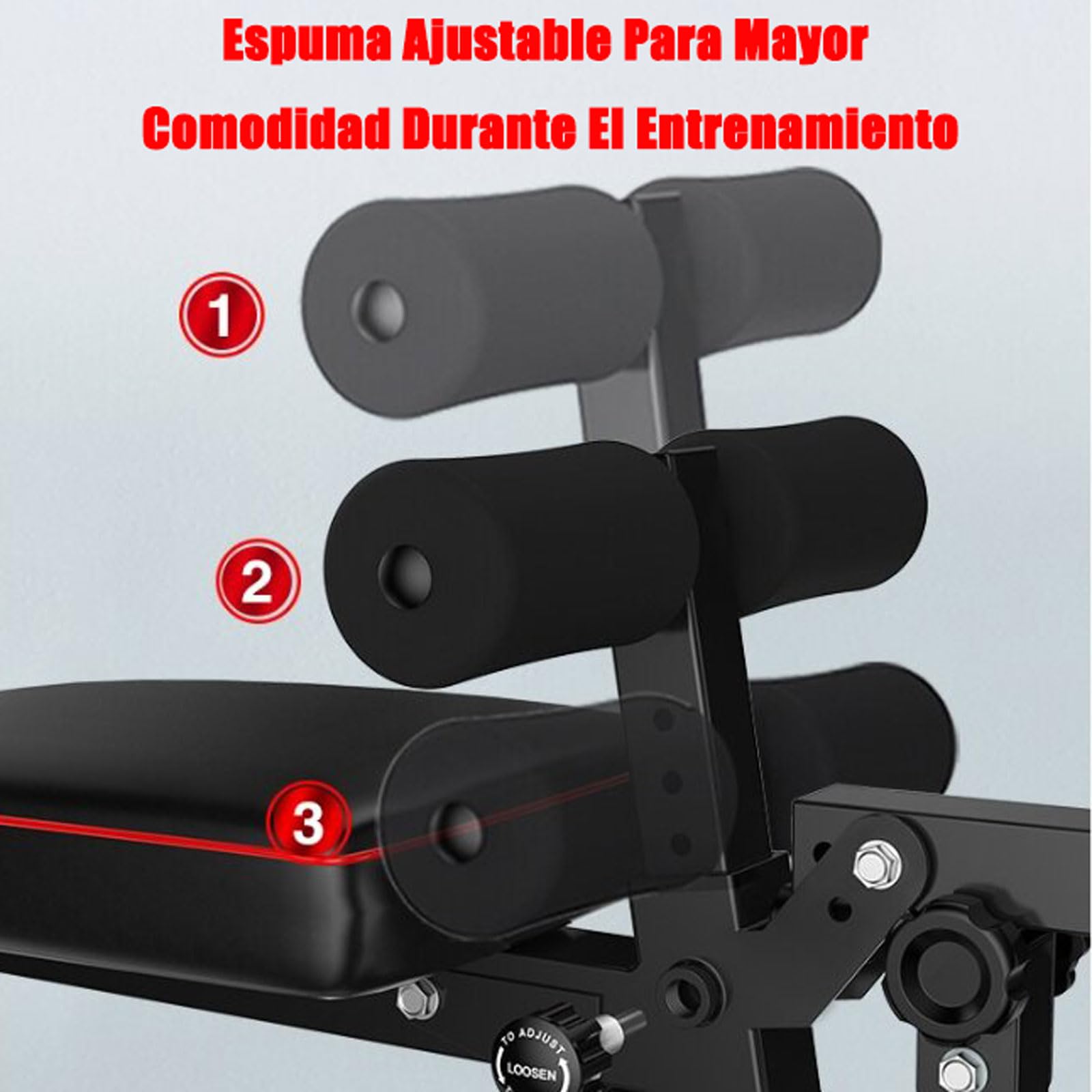 Banco Musculación Multiusos, Banco de Pesas Ajustable, Banco Abdominales, Banco de Gimnasio, Banco de Ejercicios, para Entrenamiento de Cuerpo Completo Black,48 * 162 * 111CM