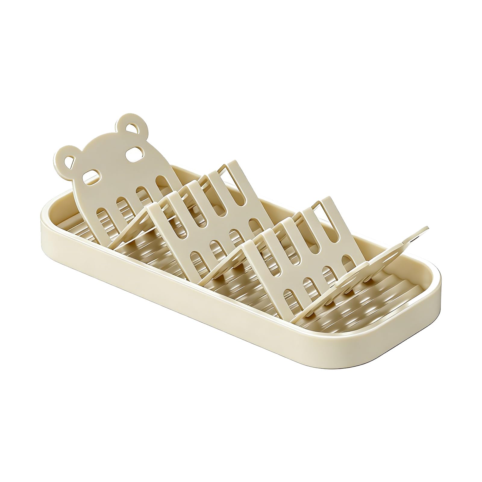 Modern W Shape Soap Holder Rust Proof with Drain for Bathroom Countertop Organizing Sponges or Soaps Stand