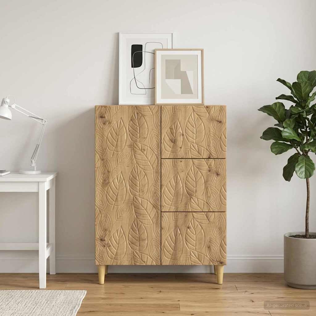 Madera de eucalipto estilo vintage Aparador con estantes 66 x 34 5 x 90 cm