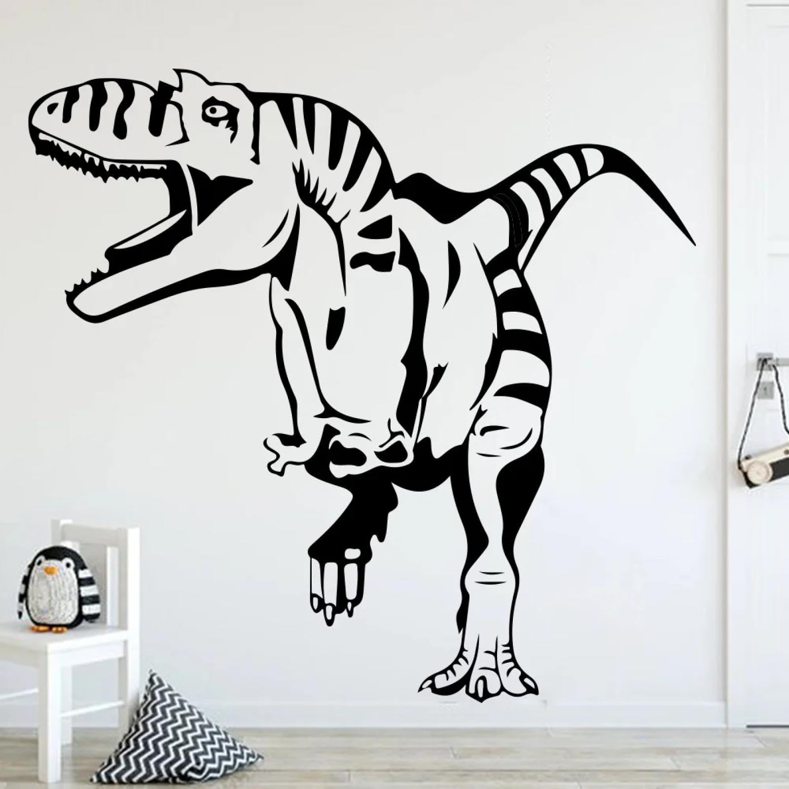 Youousi Boys Black Roaring Tyrannosaurus Rex Dinosaur Wall Decal Art Sticker For ' Rooms, Children's Rooms, Playrooms