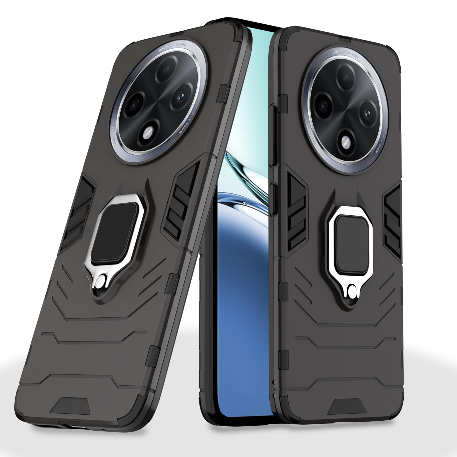 Pikkme D5 Tough Armor Back Cover | 360 Protection Case | Ring Holder Stand Bumper Case for Oppo F27 Pro Plus 5G (Black) (B0D9W9PWBR) Amazon Price History, Amazon Price Tracker