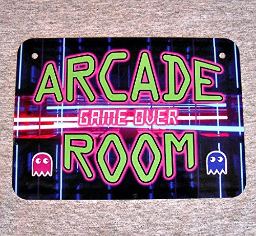 Metal Sign ARCADE ROOM video games penny coin operated gamer gaming machine coin-op