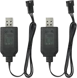 SM-4P Ladekabel 2er Pack - USB-Ladegerät Für 7,4V RC Auto, Boot & Gel Ball Blaster