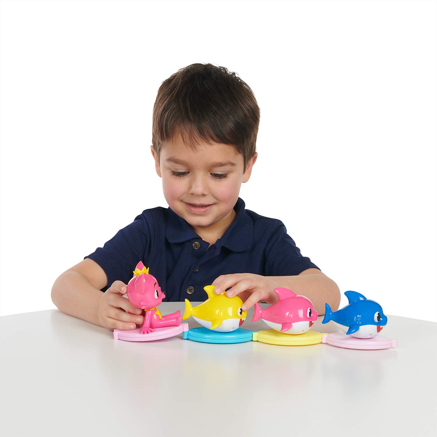 Giocattoli Da Bagno Baby Shark WowWee – Set Di 4 Personaggi Spruzzatori, Sicuri E Senza BPA