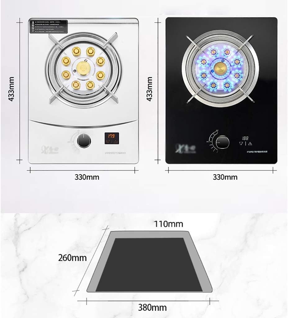 Built In Gas Cooktop 33 * 43Cm Stainless Steel Cooker Hob,Copper Nine-Cavity Lpg/Ng Dual Fuel Burners,180 Minutes Smart Timer (Lpg) (Lpg)