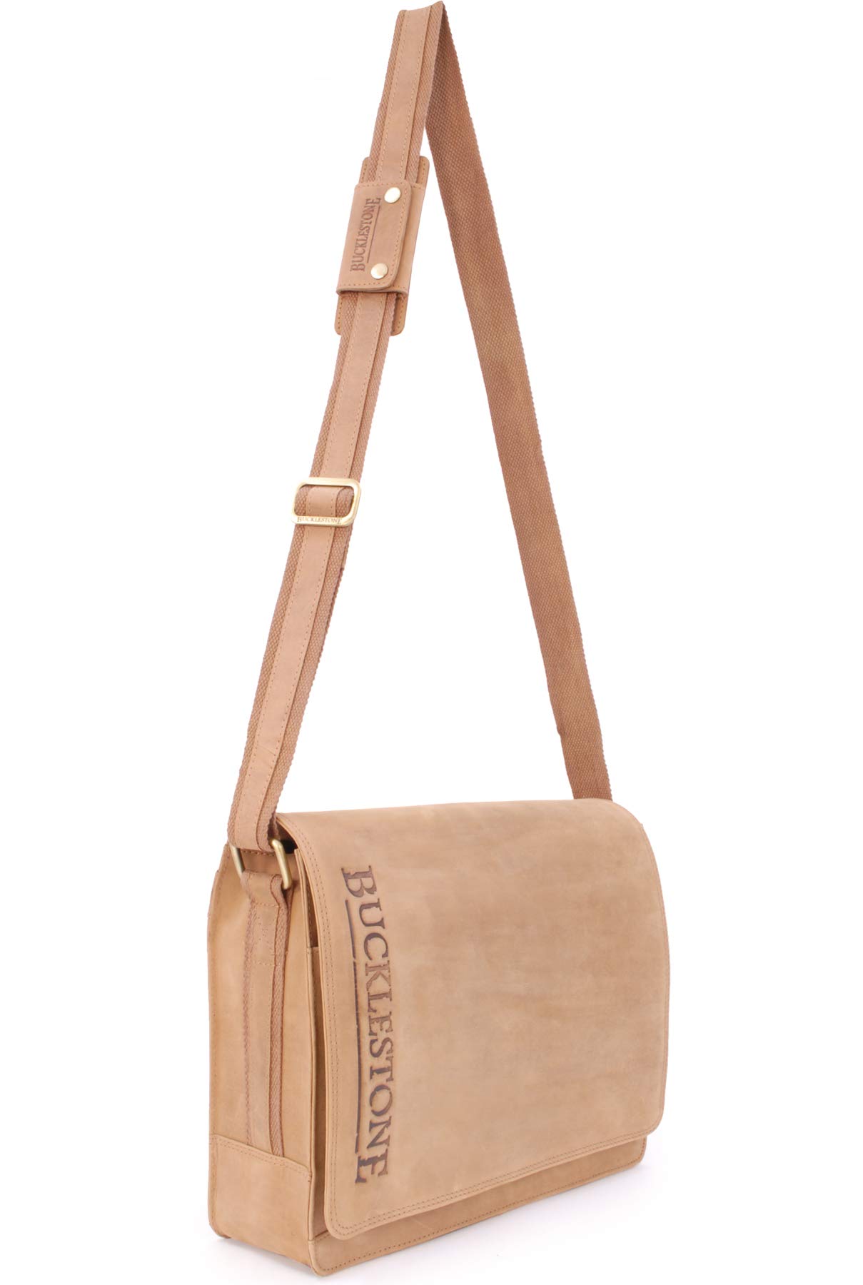 Borsa Messenger in Pelle per PC 15 Pollici - Borsa a Tracolla Media da Lavoro A4 - Ufficio Uomo - Lancaster